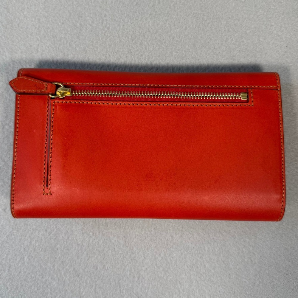 Dooney & Bourke Red Leather Organizer Wallet MBS46 RD Made in Italy with Box - Picture 4 of 8